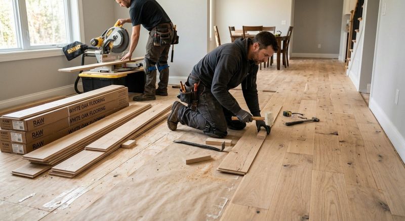 Oak Floor Installation in Steilacoom, WA