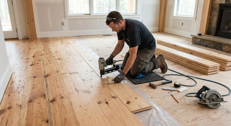 Pine Floor Installation in Federal Way, WA